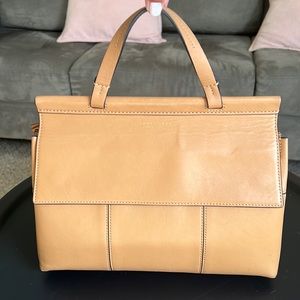 SOLD-Tory Burch Block T Leather Satchel
